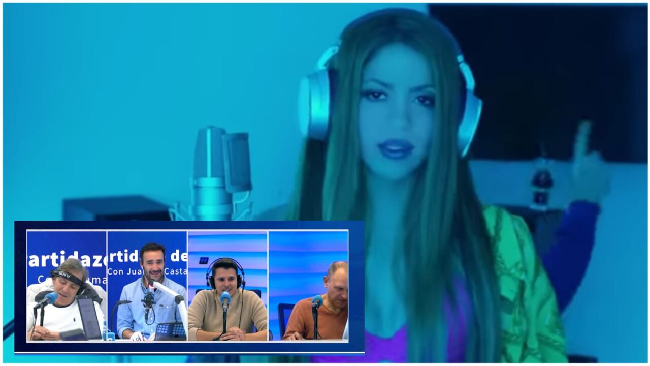 Shakira - periodistas españoles de Cope, radio deportiva española Foto: YouTube BZRP - Twitter @cope