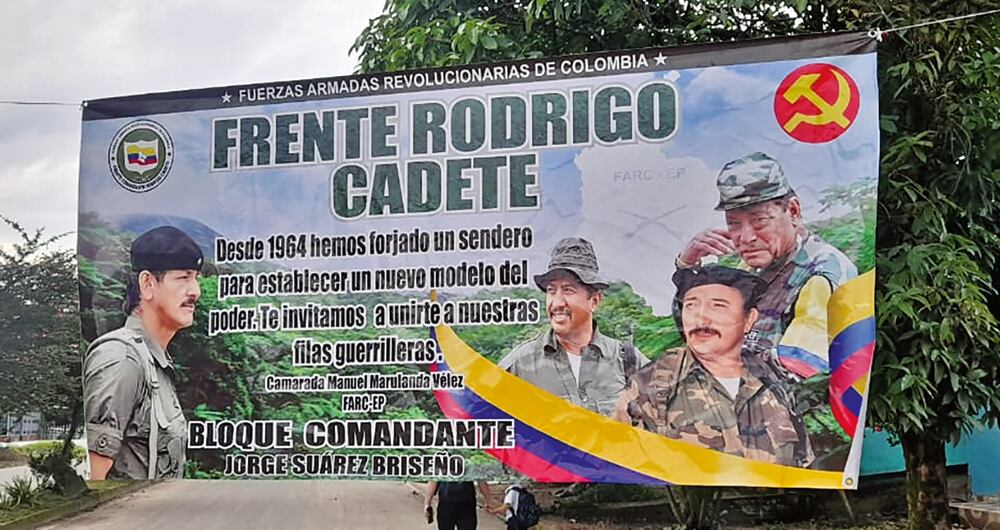   Cartagena del Chairá, el pueblo que gobierna Edilberto Molina, amaneció en días pasados con vallas de las disidencias de las Farc.