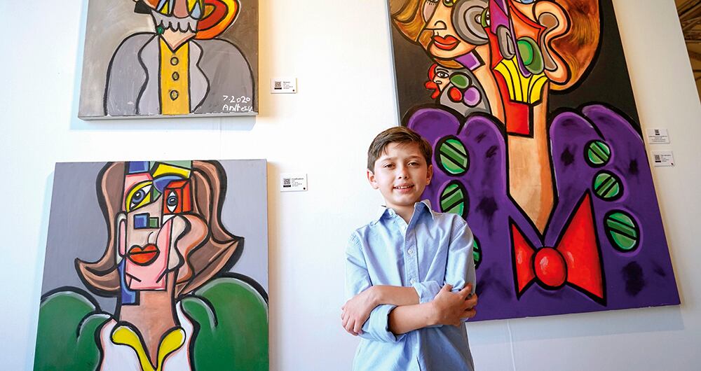  Andrés Valencia, el joven artista expuso sus obras y fue sensación en la Semana del Arte en Miami. 