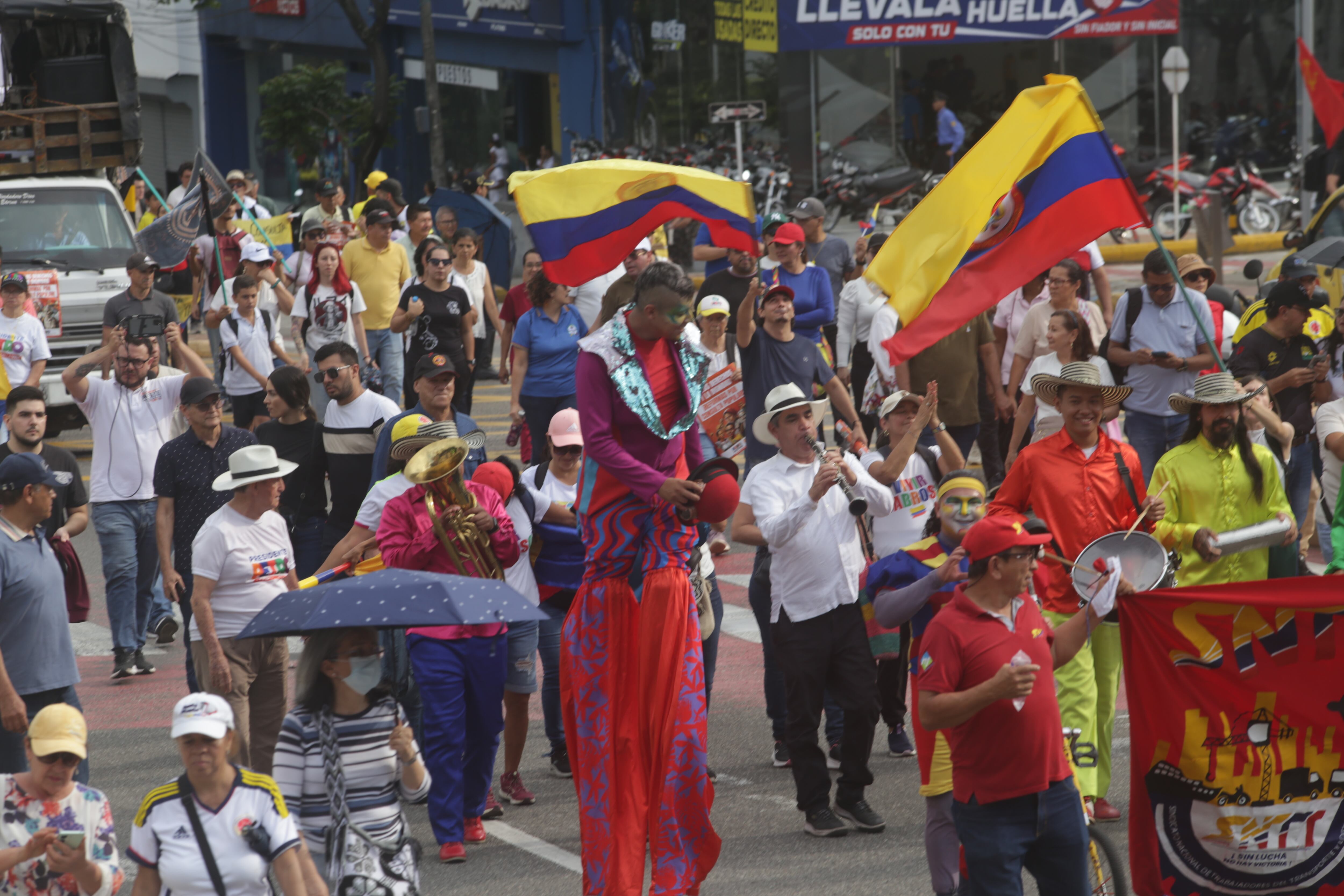 Marchas en Bucaramanga a favor de las reformas del Presidente Gustavo Petro