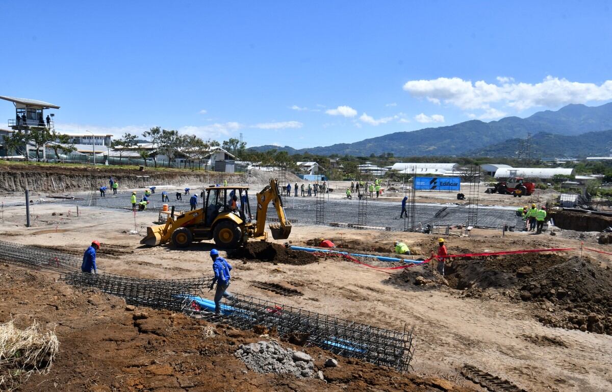 Vista general de las obras del Centro de Alta Contención para el Crimen Organizado (CACO) en Alajuela, Costa Rica, el 14 de enero de 2026. (Foto: EZEQUIEL BECERRA / AFP)