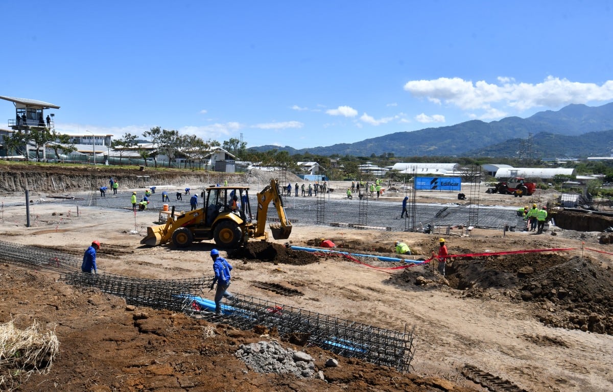 Vista general de las obras del Centro de Alta Contención para el Crimen Organizado (CACO) en Alajuela, Costa Rica, el 14 de enero de 2026. (Foto: EZEQUIEL BECERRA / AFP)