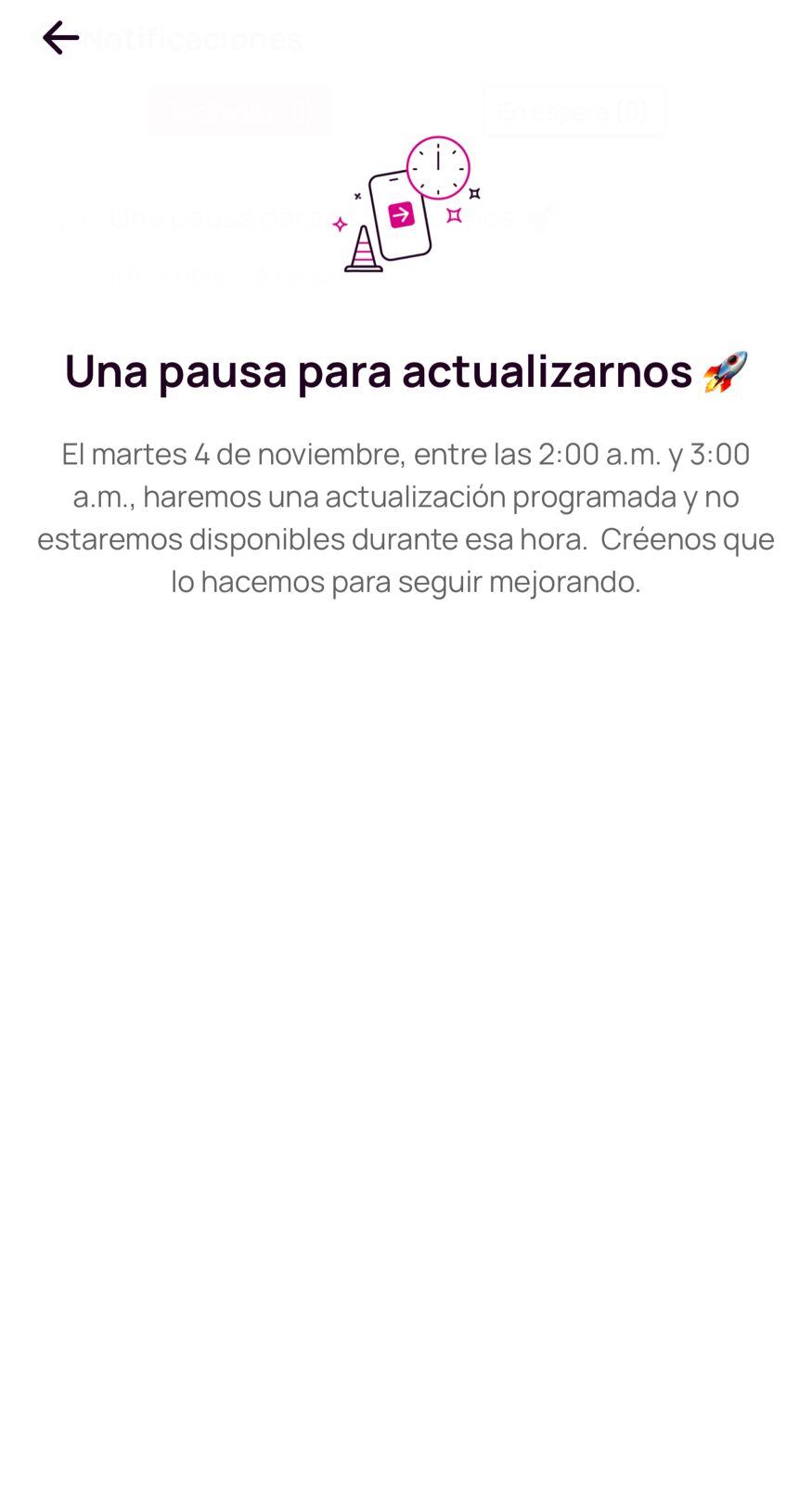 Suspensión servicios.