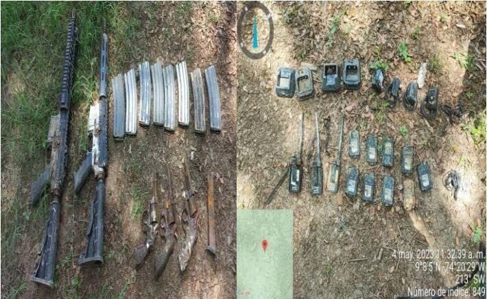 Elementos incautado por el Ejército en Bolívar