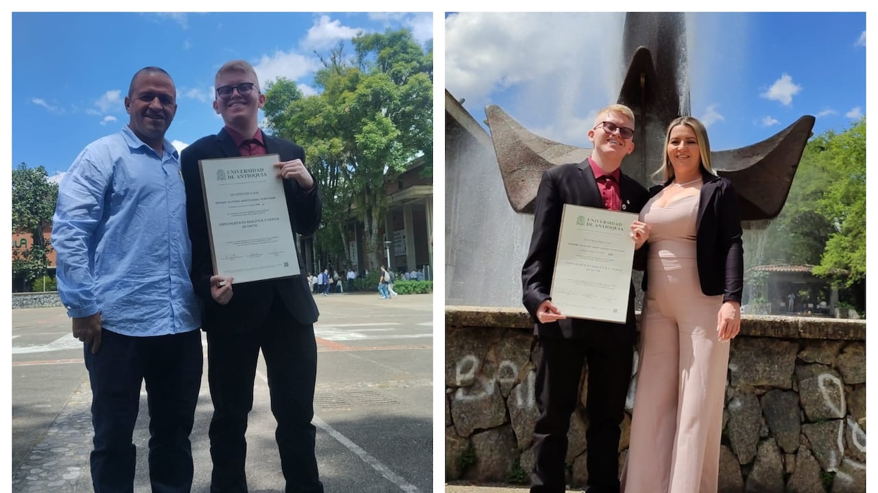 Poca luz, junto a su papá, Genaro Aristizábal, y su mamá, Berenice Echeverry.