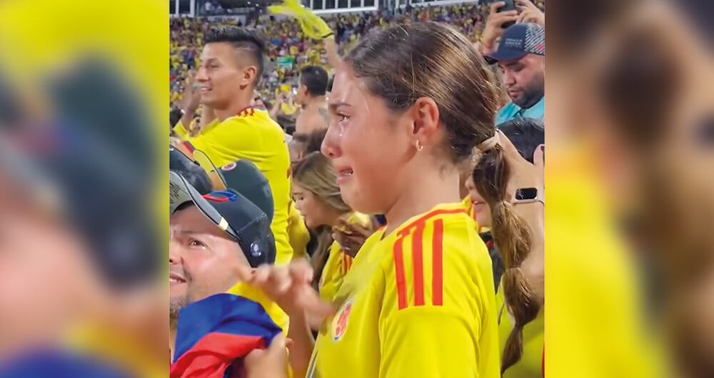  Salomé Rodríguez, hija de James, no pudo contener las lágrimas al ver a su padre conseguir el sueño que ha perseguido durante años. La emotiva imagen recorrió Suramérica. 