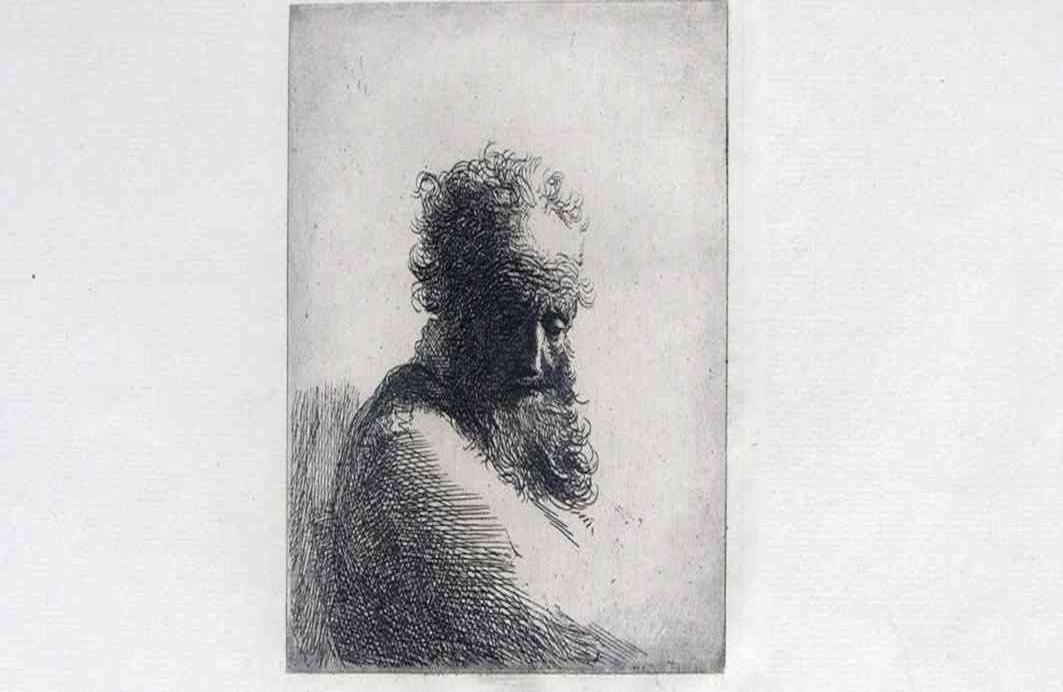 Rembranbt, Anciano con la vista baja.