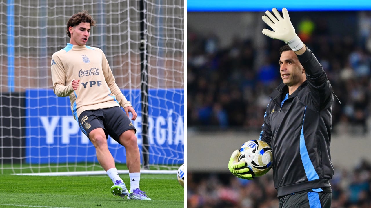 Julián Álvarez y Dibu Martínez protagonizaron una cómica escena en un entrenamiento de la Selección Argentina.