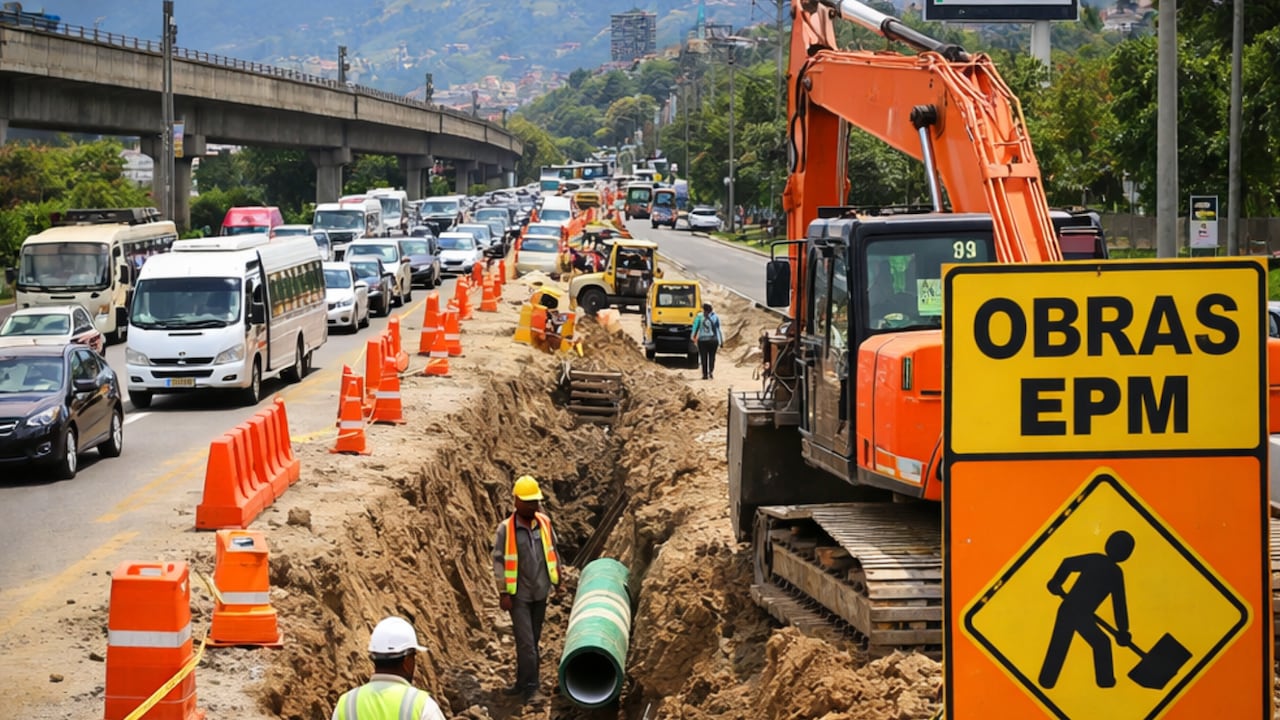 Trabajos de expansión y modernización del acueducto obligarán al cierre de un carril de la avenida Regional, a la altura del Polideportivo Tulio Ospina, en Bello, durante cerca de un año. Imagen de referencia