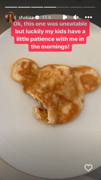 Este fue el segundo panqueue, muy bonito, pero con un sabor absurdo. Foto: Instagram @shakira.