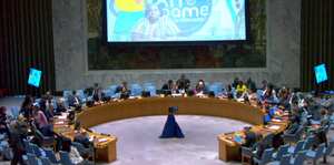 Perea intervino por videoconferencia en la sesión del Consejo dedicada a la revisión trimestral del cumplimiento de los Acuerdos de Paz firmados hace siete años. Foto: Cancillería