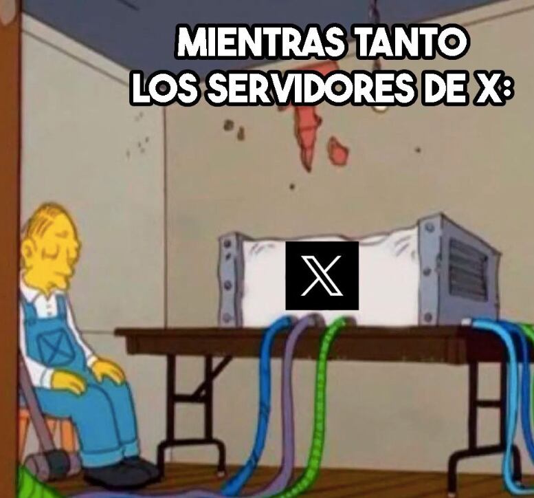 Meme caída de X.