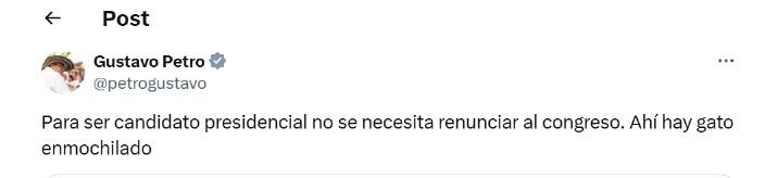 Petro reaccionó a la decisión de Miguel Polo Polo de renunciar al Congreso para lanzarse como precandidato presidencial