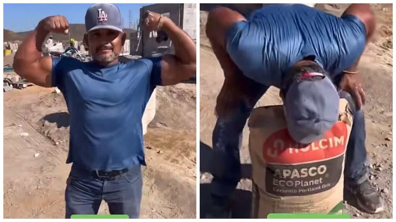 “El Superalbañil” o Abelino, es un hombre que se hizo viral en redes sociales luego de que demostrara la fuerza que puede llegar a tener sus dientes y mandíbula.