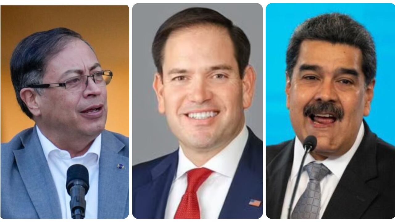 "Con tal de lograr el apoyo de intermediarios como Maduro (derecha en la foto) y Castro para unas “negociaciones” con los terroristas del ELN, Petro (izquierda) está dispuesto a cabildear por una vil dictadura", dice Marco Rubio (centro).