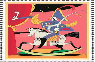 José de San Martín por el ilustrador argentino Fernando Glionna. 