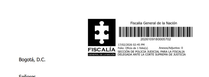 Bajo este radicado, la Fiscalía delegada ante la Corte Suprema de Justicia desplegó las primeras acciones en el caso donde es indagado el general Federico Mejía.