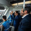 El presidente, Abelardo De La Espriella, junto al alcalde de Bogotá, Carlos Fernando Galán, el 2 de septiembre de 2026 en las obras del Metro de Bogotá