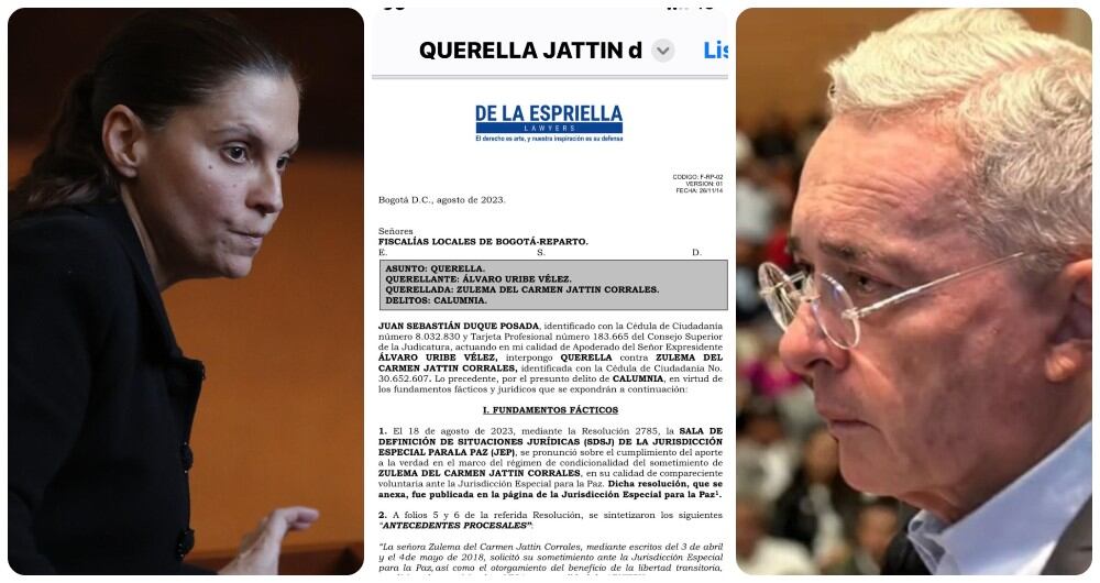 Álvaro Uribe y Zuleta Jattin.
