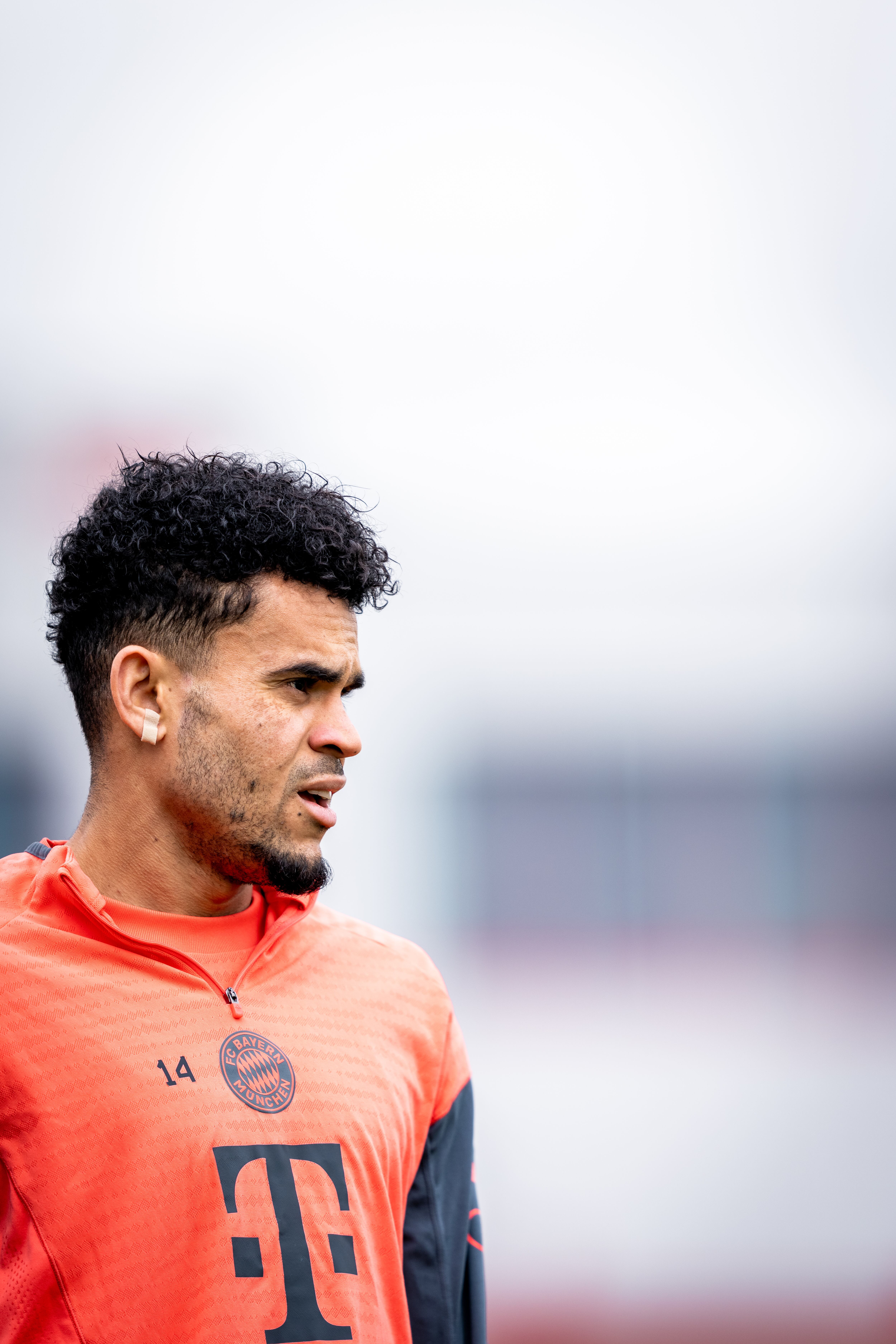 Luis Díaz durante una práctica de entrenamiento con Bayern Múnich