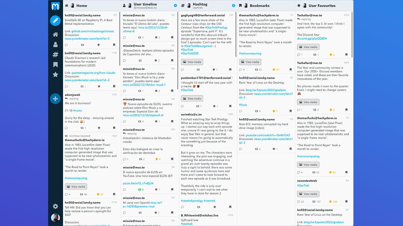 MastoDeck, nueva plataforma de Mastodon.