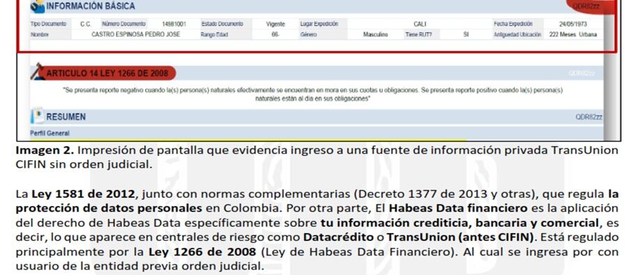Esta es una de las pruebas de acceso a información reservada de forma ilegal.
