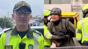 El teniente coronel John Silva y el domiciliario involucrado en el incidente.