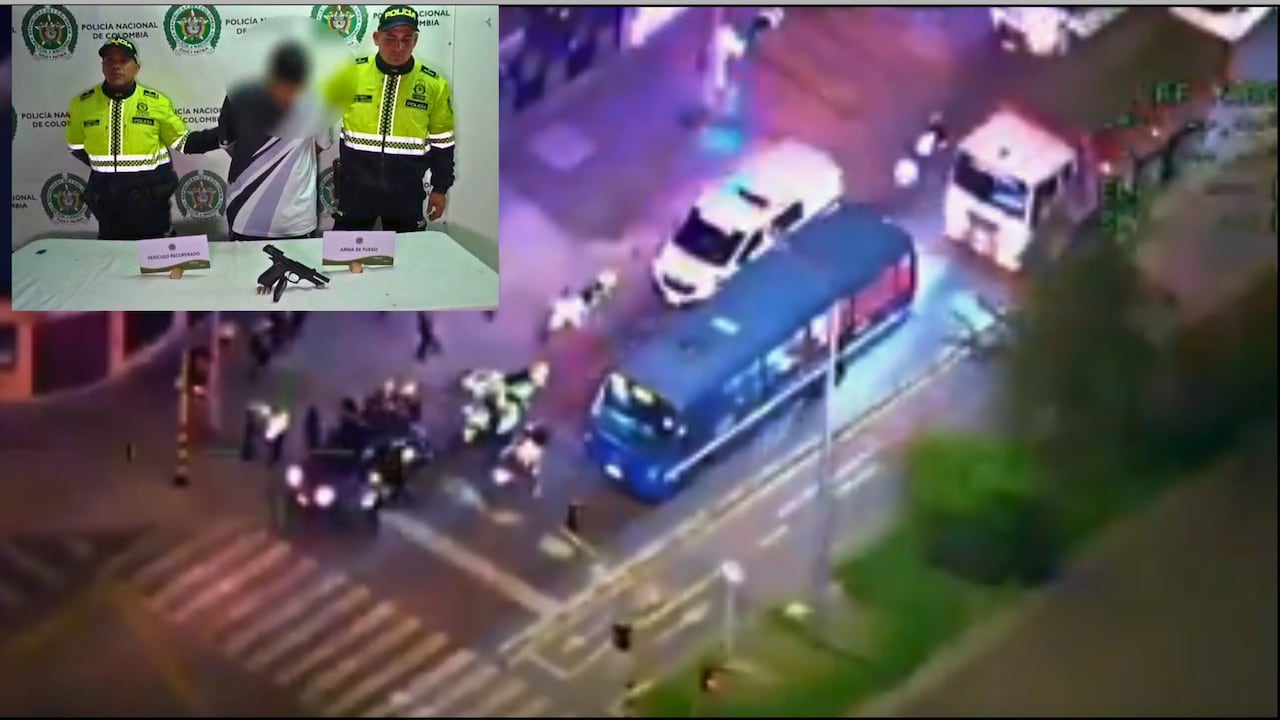 El helicóptero Halcón apoyó desde el aire la persecución que terminó con la captura del presunto ladrón de vehículo en Bogotá.