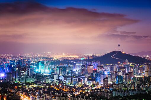Vista panorámica de Seúl, Corea del Sur.