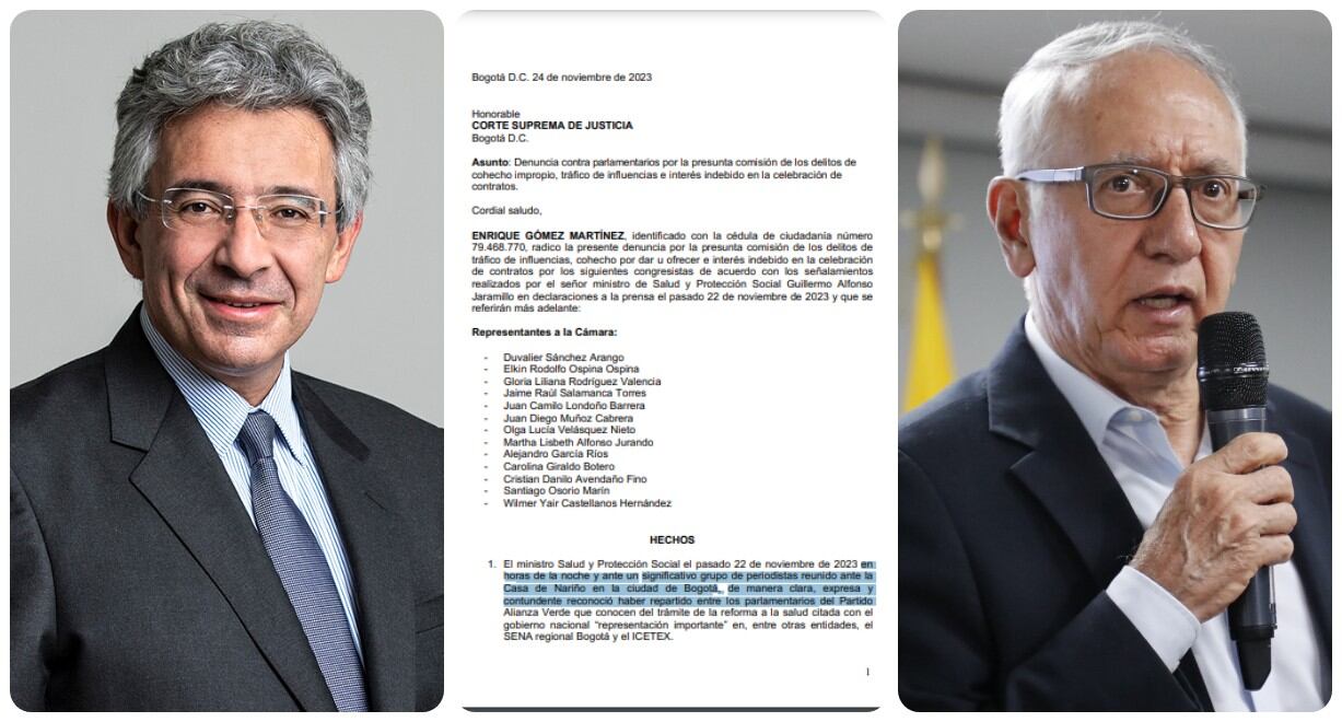 Enrique Gómez Martínez denunció a los parlamentarios de la Alianza Verde por las declaraciones del ministro Guillermo Alfonso Jaramillo.