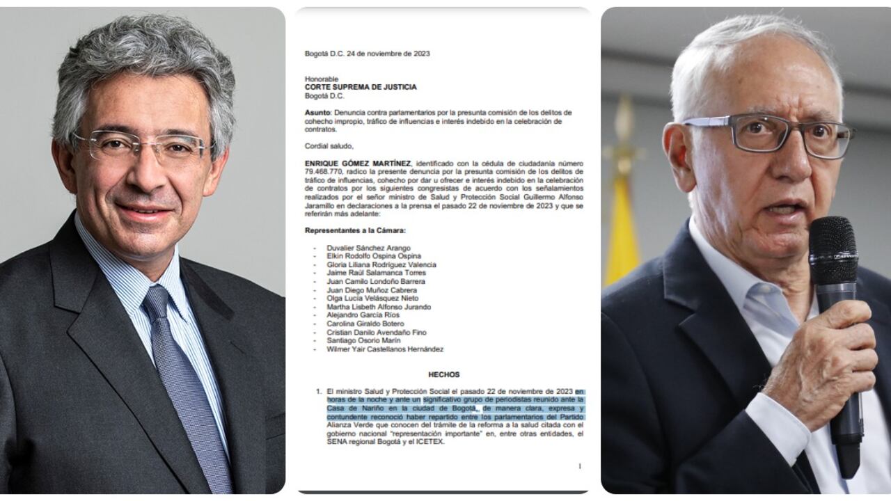 Enrique Gómez Martínez denunció a los parlamentarios de la Alianza Verde por las declaraciones del ministro Guillermo Alfonso Jaramillo.