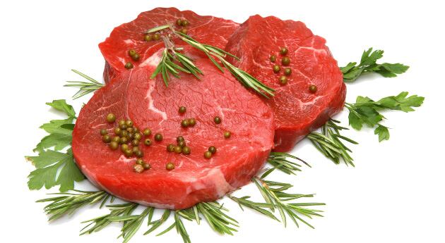 Carnes, ricas en vitamina B.