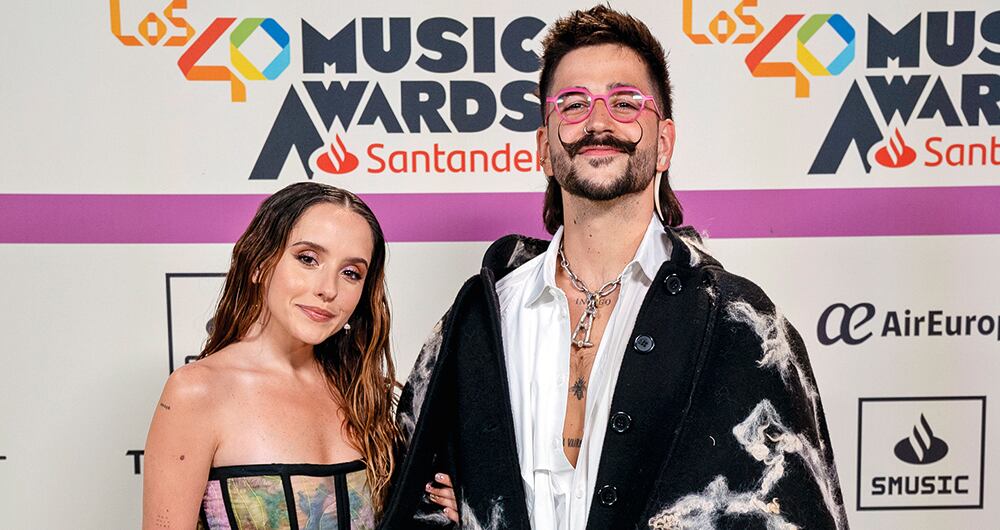 Los artistas Camilo y Evaluna.