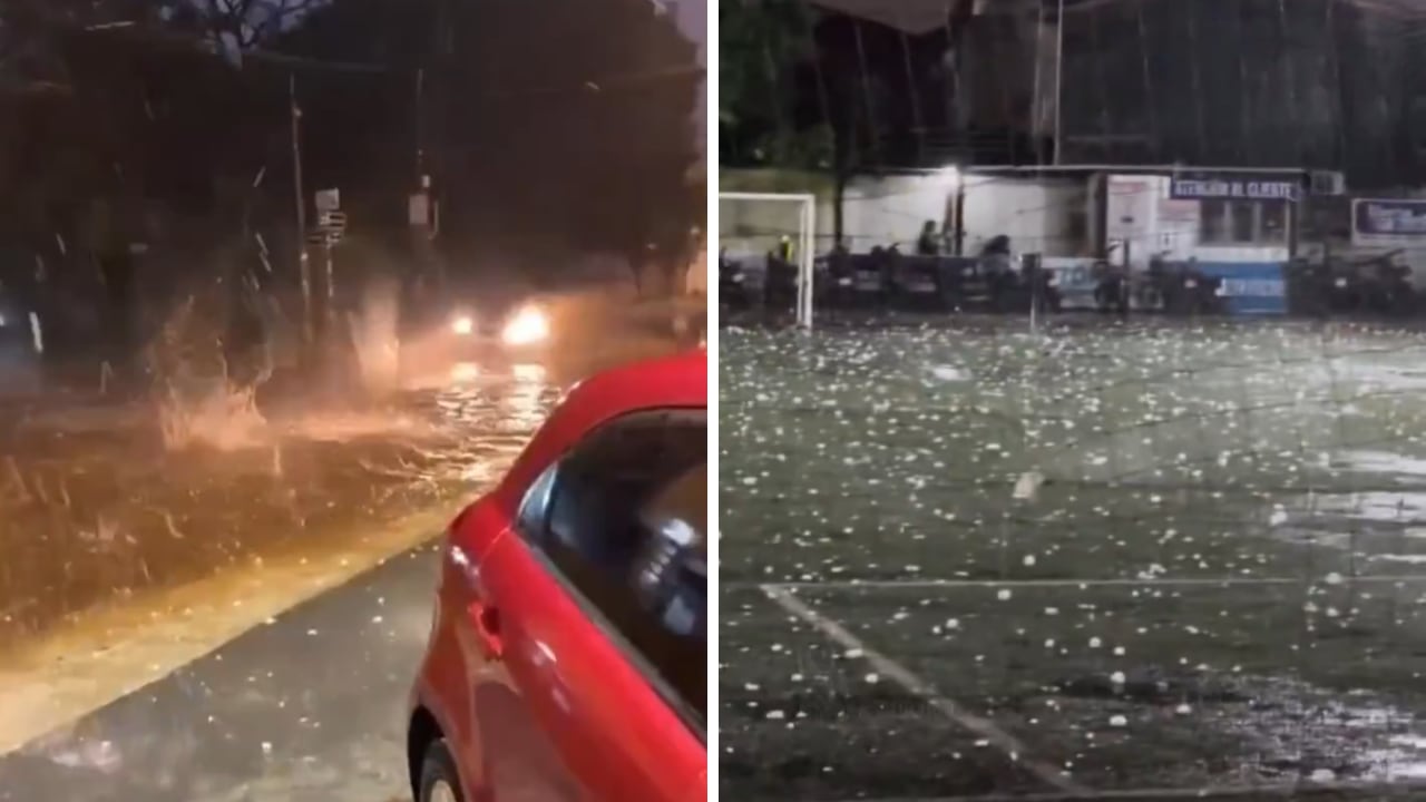 Enormes bolas de hielo golpearon vehículos y casas durante el temporal en Asunción.