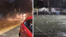 La tormenta sorprendió a habitantes de Asunción con una intensa caída de granizo.