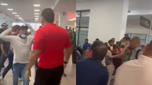 En varias terminales aéreas los usuarios se enojaron por la suspensión de operaciones de la aerolínea.
