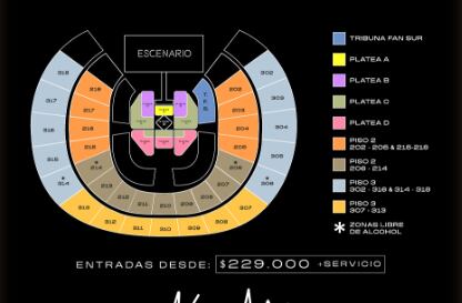 Localidades en el Movistar Arena para el concierto de Kylie Minogue