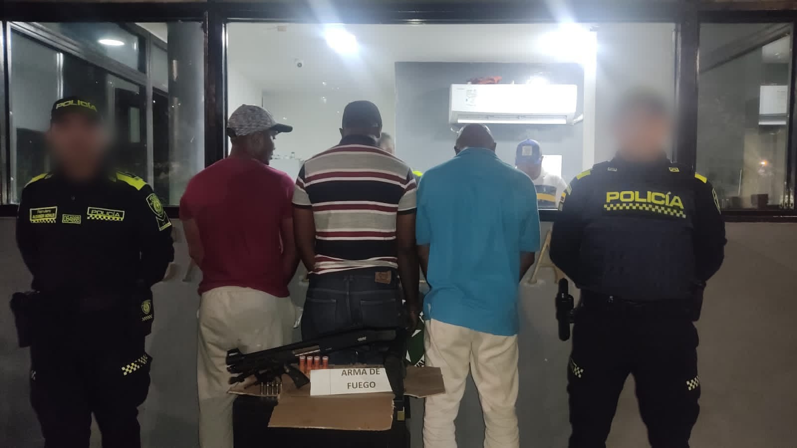 Capturados y elementos incautados en Cartagena