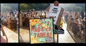 La cartilla ‘Paro nacional, haga la tarea’ se la están entregando a los menores para adoctrinarlos.