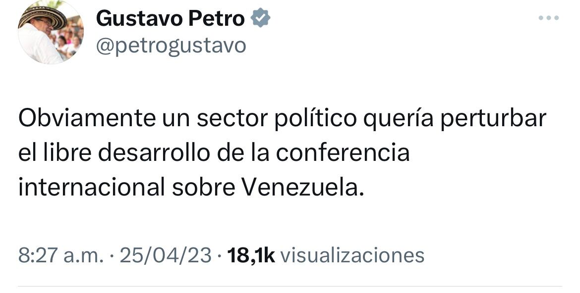 Trino presidente Gustavo Petro sobre la situación de Juan Guaidó