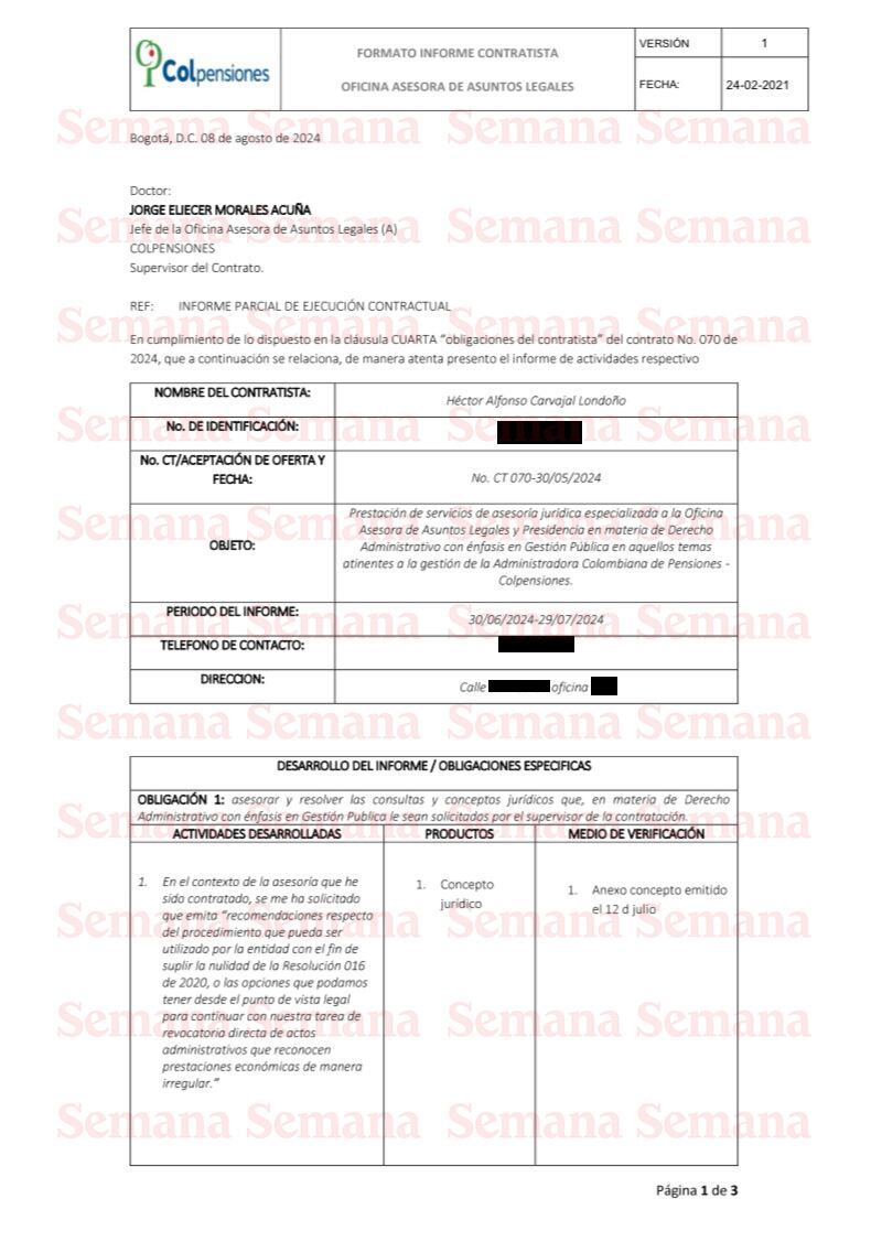 Héctor Carvajal documento