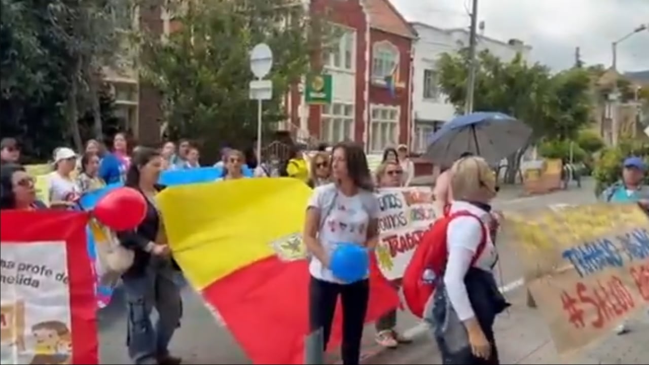 Protesta de maestros en Bogotá