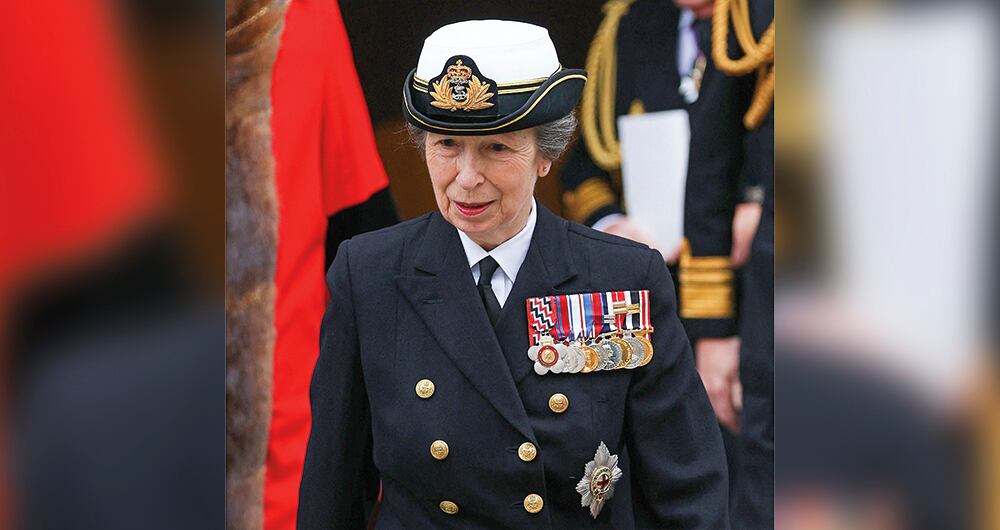 La princesa Ana, hermana de Carlos III. 