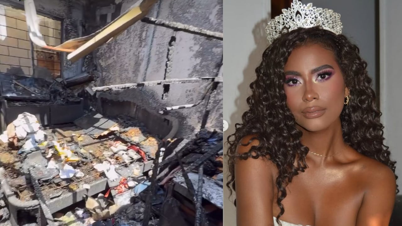 Imagen del incendio que consumió la vivienda de Hania Orozco durante una reunión familiar en Barranquilla, Atlántico.