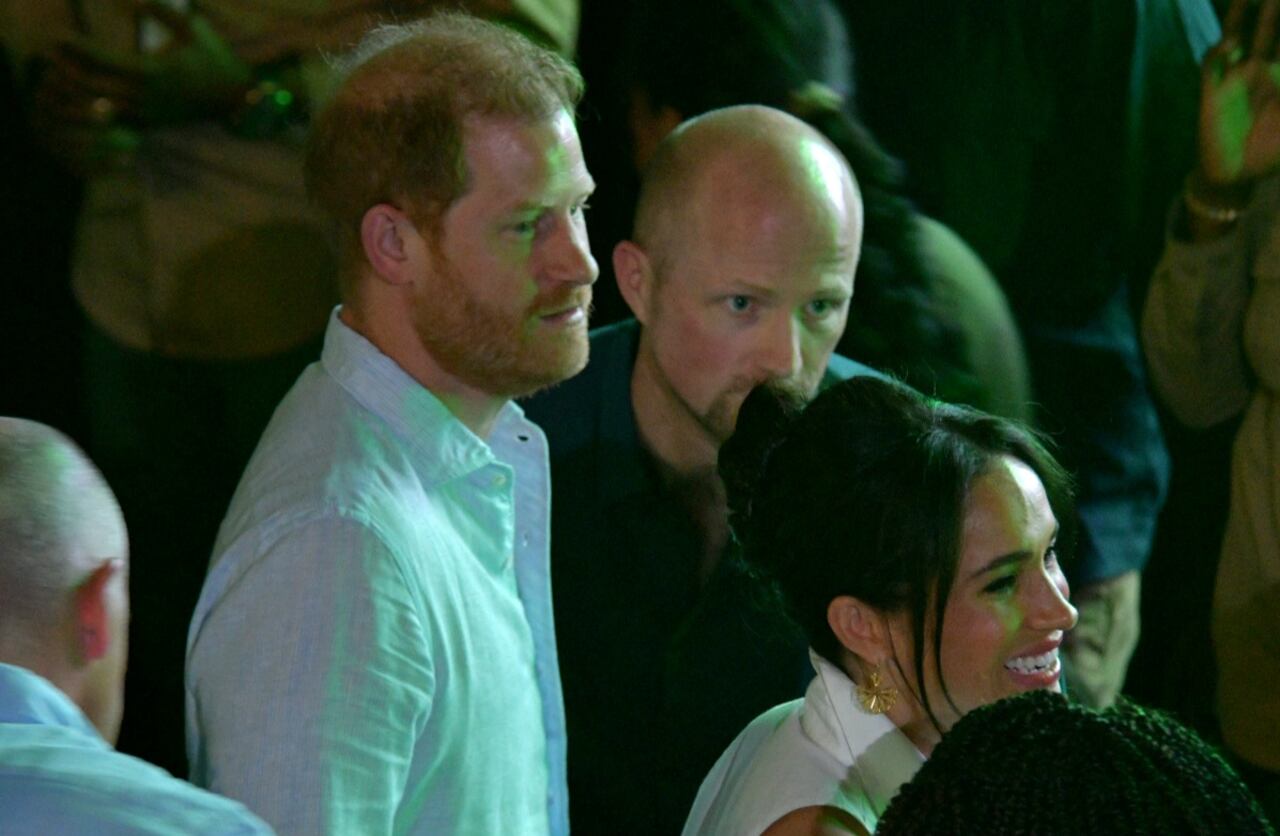Visita del príncipe Harry y Meghan Markle a Cali, en el teatro Municipal