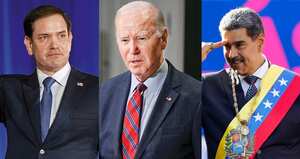 Marco Rubio, Joe Biden y Nicolás Maduro