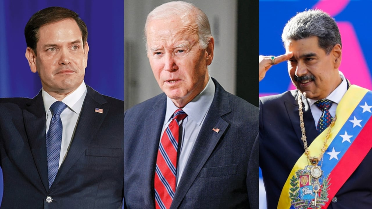 Marco Rubio, Joe Biden y Nicolás Maduro