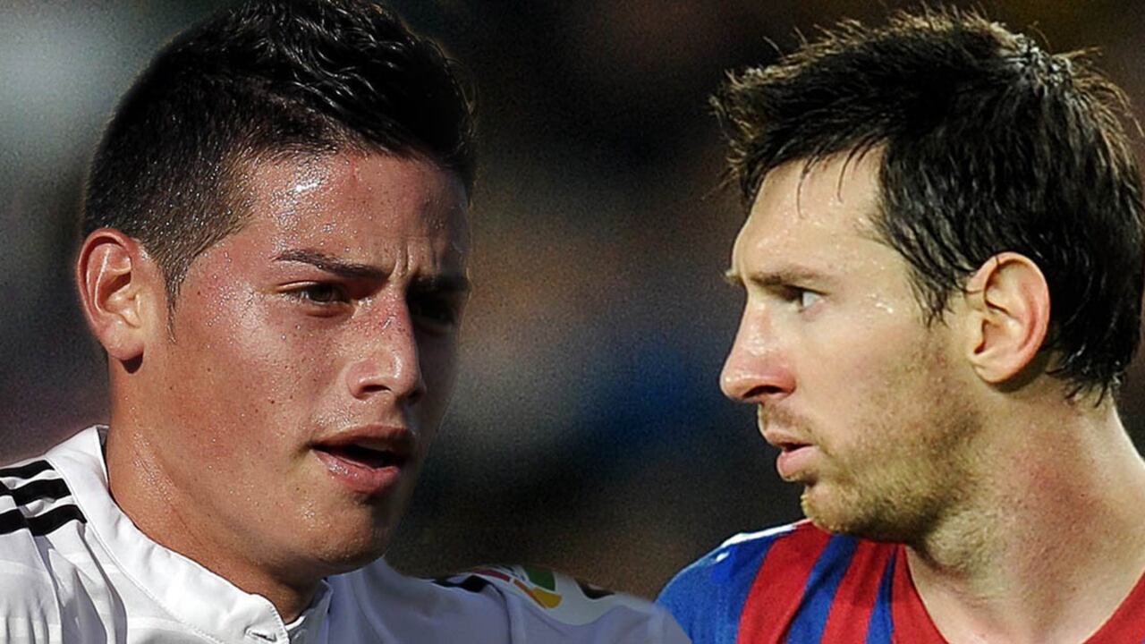 James Rodríguez y Messi