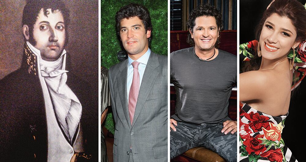 Alejandro Santo Domingo, Carlos Vives y Andrea Jaramillo (descendiente directa) pertenecen al linaje del samario Miguel Díaz Granados, otro de los mártires de Cartagena.