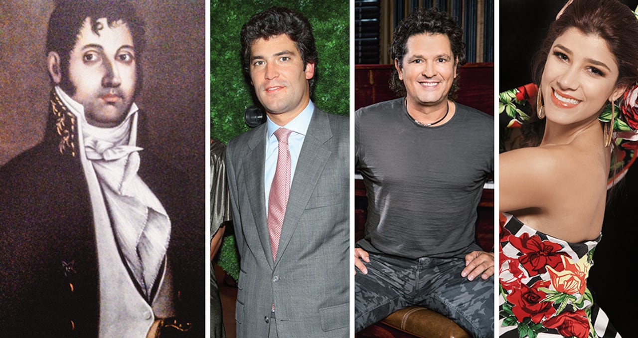 Alejandro Santo Domingo, Carlos Vives y Andrea Jaramillo (descendiente directa) pertenecen al linaje del samario Miguel Díaz Granados, otro de los mártires de Cartagena.